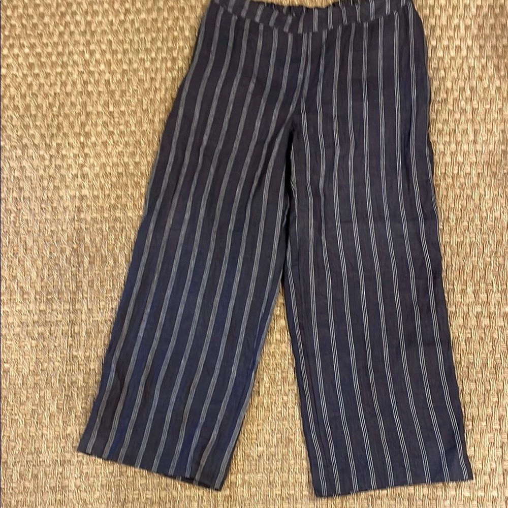 Foil Brand Elegant Striped Navy Women's Trousers 12
